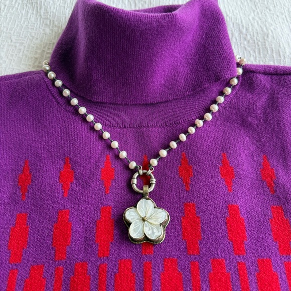 Purple and Red Fair Isle Turtleneck Sweater - Picture 3 of 8